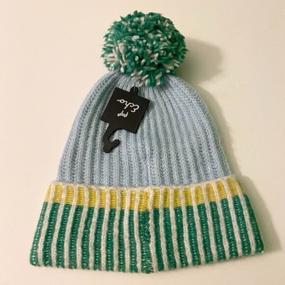 Echo New York Womans Ribbed Pom Pom Hat Winter Hat With Tags - Picture 10 of 12